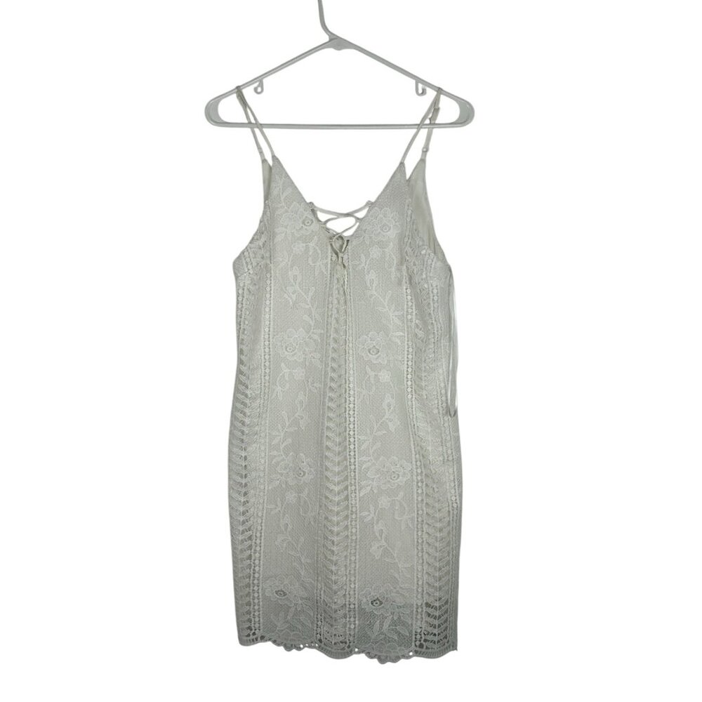 Astr The Label Anthropologie Dress Women S  White Mini Sleeveless Shift Lace Boh - Picture 11 of 13